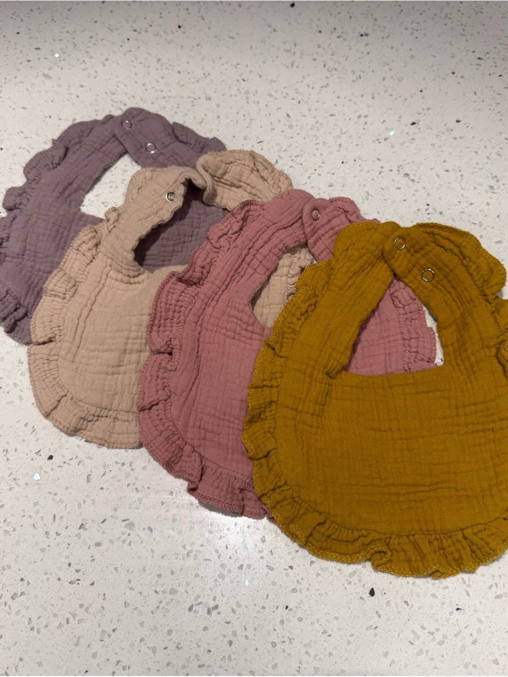 Kids Ruffled Muslin Bibs - Multi Color Pack